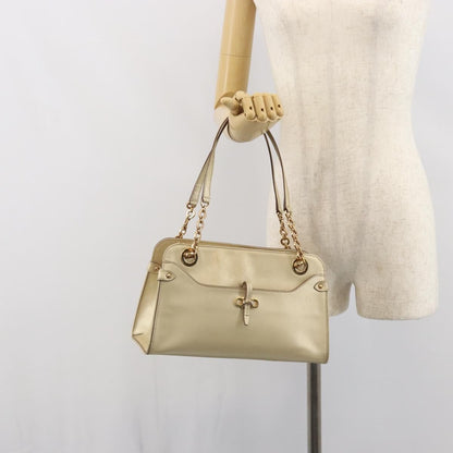 Salvatore Ferragamo Salvatore Ferragamo Gancini Shoulder Bag Leather Gold Authentic 162322