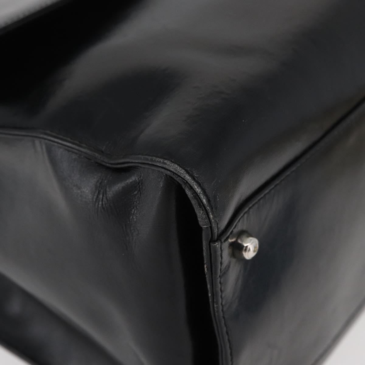 Gucci GUCCI Tote Bag Leather Black Silver Authentic 175365