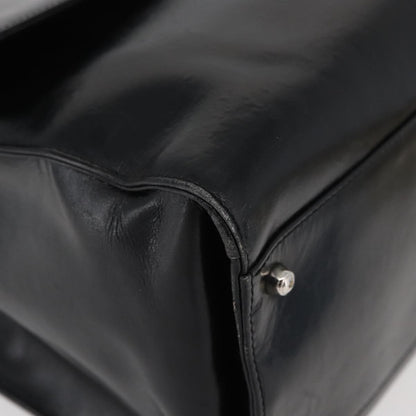 Gucci GUCCI Tote Bag Leather Black Silver Authentic 175365