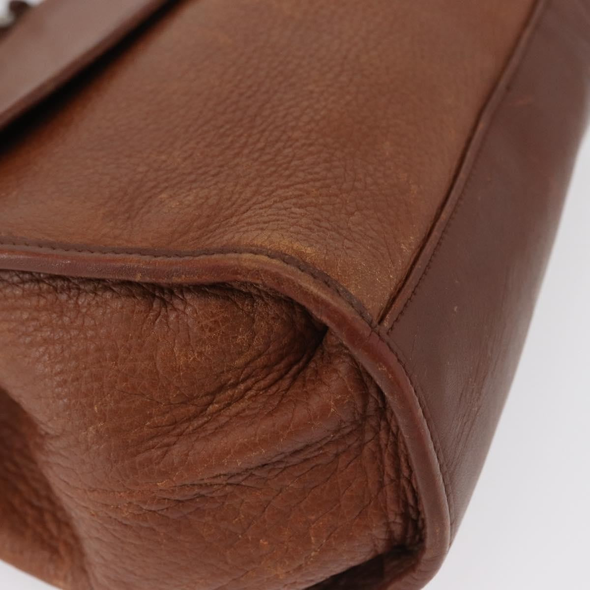 Burberrys Burberrys Nova Check Hand Bag Leather 2way Brown Gold Authentic bs33202