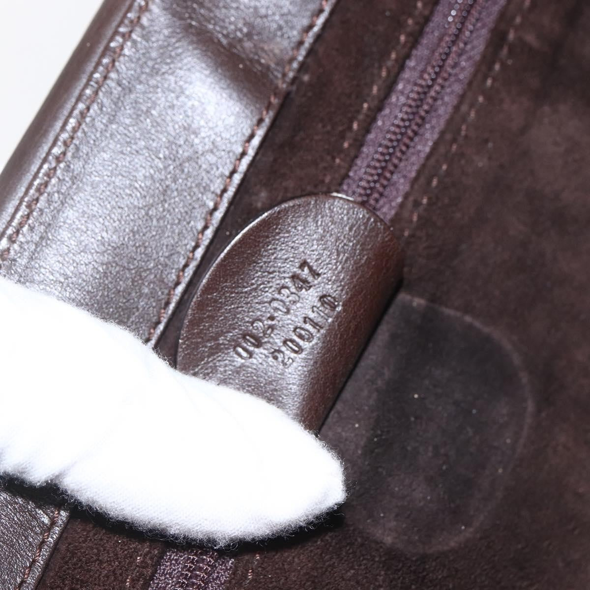 Gucci GUCCI Hand Bag Leather Brown Gold 002 0347 Authentic 151640