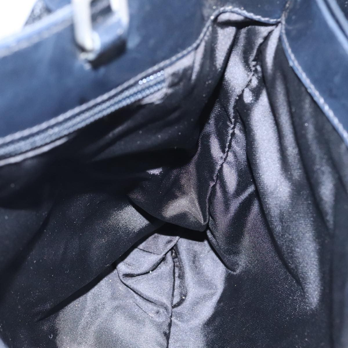 Prada PRADA Hand Bag Nylon Black Silver Authentic 96925