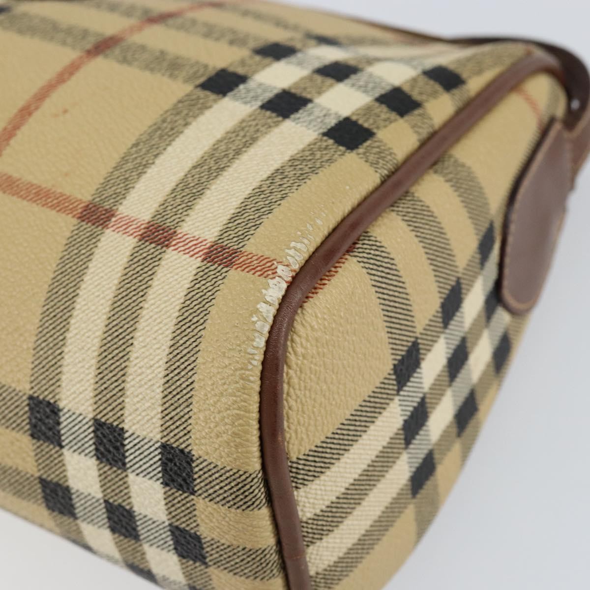 Burberrys Burberrys Nova Check Shoulder Bag PVC Beige Gold Authentic ka004