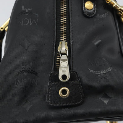 MCM MCM Vicetos Logogram Hand Bag PVC 2way Black Gold Authentic 160735
