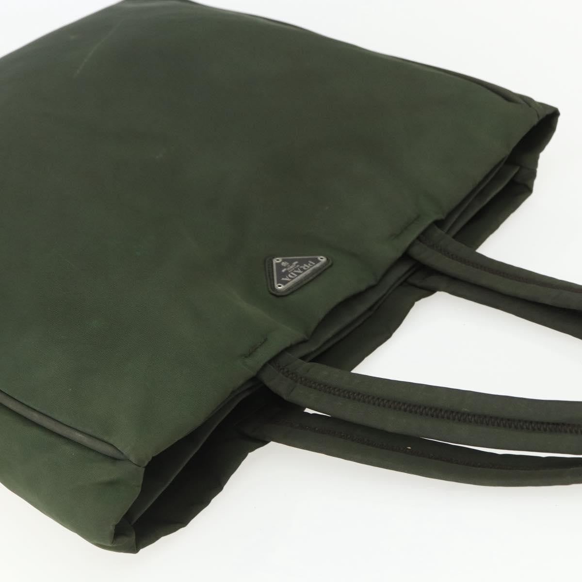 Prada PRADA Tote Bag Nylon Green Silver Authentic 151686
