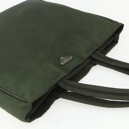 Prada PRADA Tote Bag Nylon Green Silver Authentic 151686