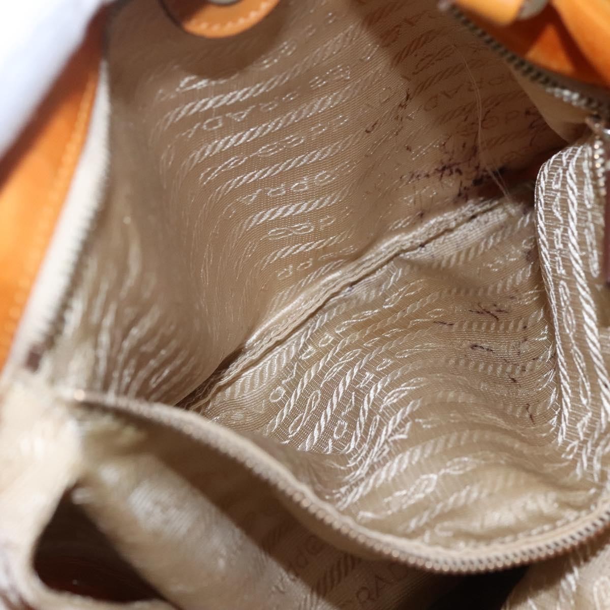 Prada PRADA Shoulder Bag Nylon Orange Gold Authentic EC663
