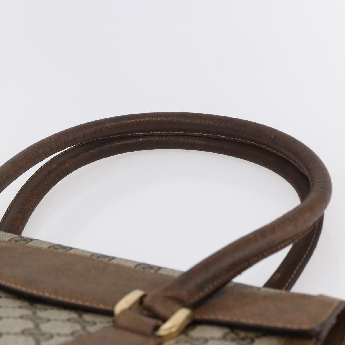 Gucci GUCCI GG Supreme Hand Bag PVC Beige Gold Authentic 150024