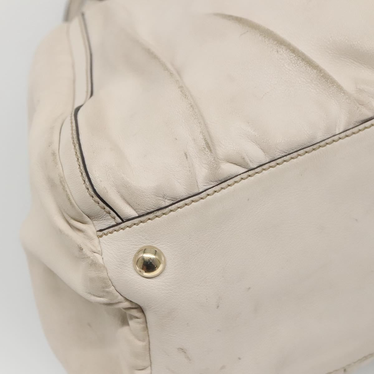 Gucci GUCCI Tote Bag Leather Ivory Gold 189835 Authentic 135191