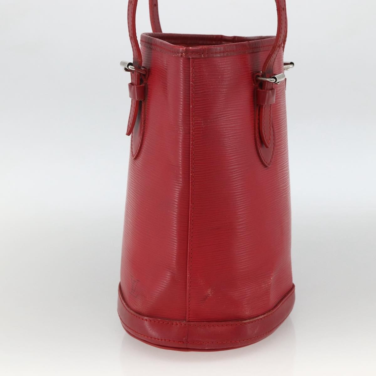Louis Vuitton LOUIS VUITTON Epi Bucket PM Shoulder Bag Red M5899E LV Authentic bs34346