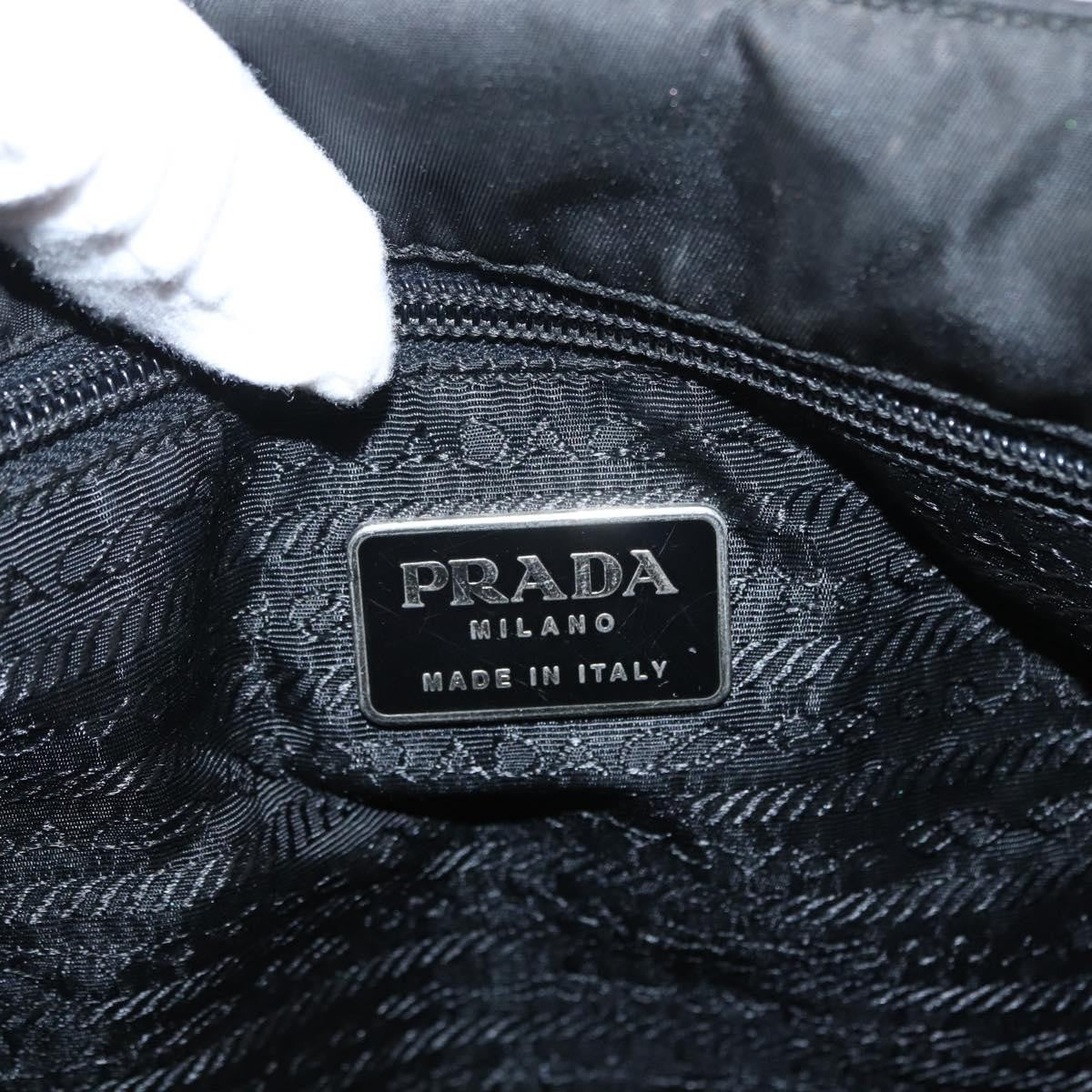 Prada PRADA Hand Bag Nylon Black Silver Authentic SW1923