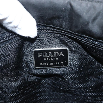 Prada PRADA Hand Bag Nylon Black Silver Authentic SW1923