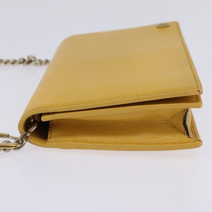 Gucci GUCCI Chain Shoulder Bag Leather Yellow 354697 Authentic 142696