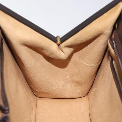 Gucci GUCCI Hand Bag Leather Brown Gold Authentic ep9221