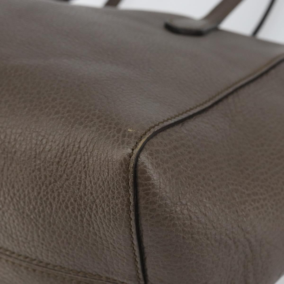 Gucci GUCCI Tote Bag Leather Gold Gray 354408 Authentic hk2995