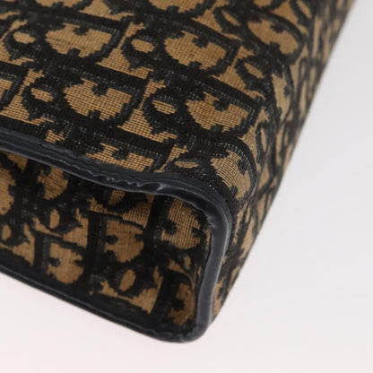 Dior Christian Dior Trotter Canvas Shoulder Bag Navy Gold Authentic 181395