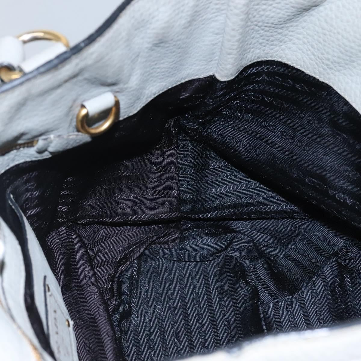 Prada PRADA Hand Bag Leather 2way Gray Authentic BA005