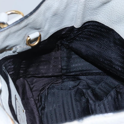 Prada PRADA Hand Bag Leather 2way Gray Authentic BA005