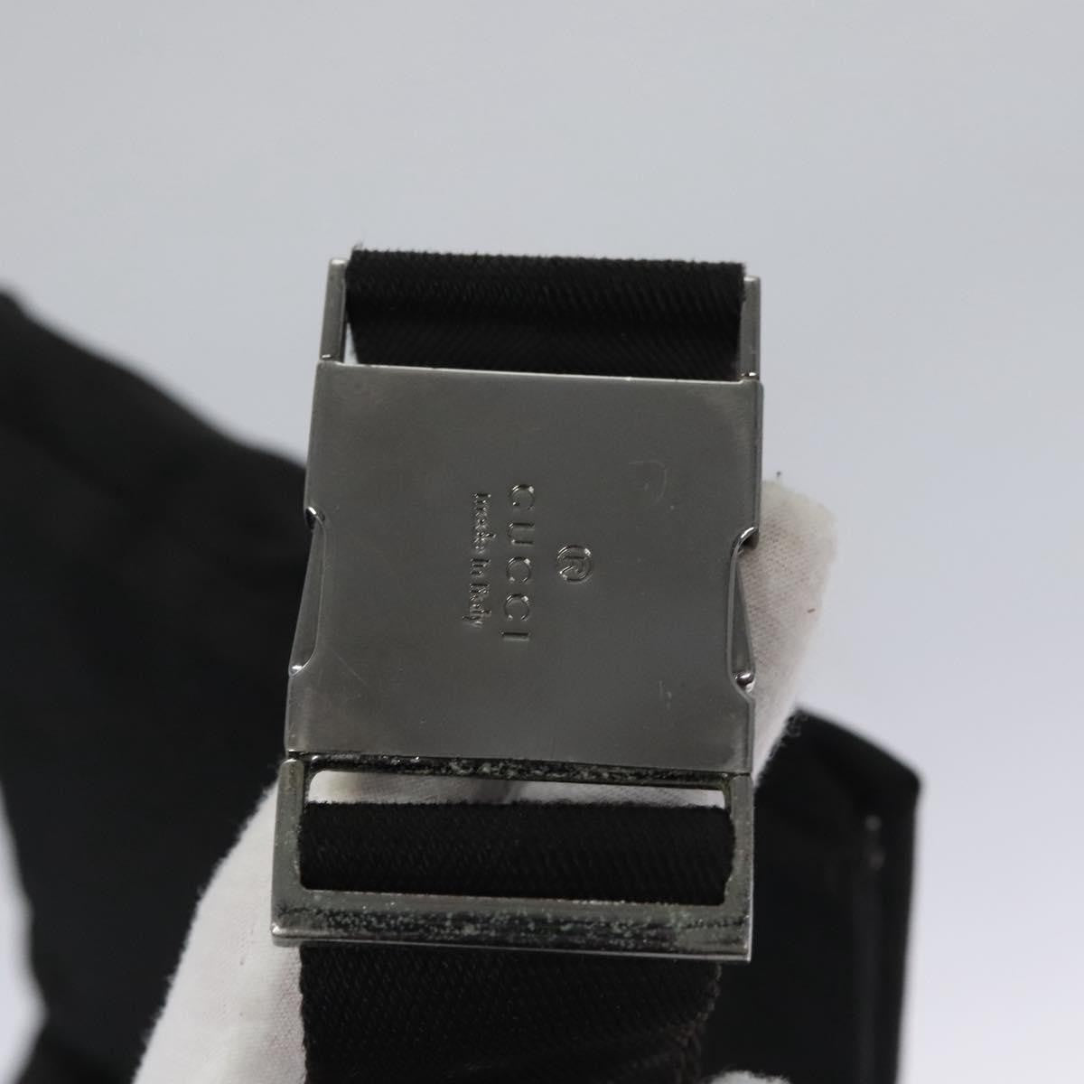 Gucci GUCCI Waist bag Nylon Black Silver 28566 Authentic IN054