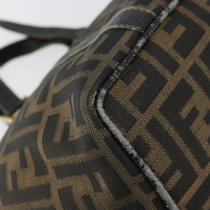 Fendi FENDI Zucca Canvas Hand Bag Brown Black gold Authentic 146809