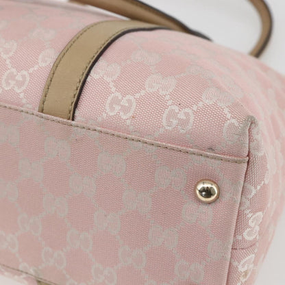 Gucci GUCCI GG Canvas Tote Bag Pink Gold Authentic 158451