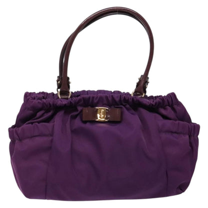Salvatore Ferragamo Salvatore Ferragamo Vala Shoulder Bag Nylon Purple Gold Authentic 141527