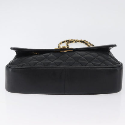 BALLY BALLY Chain Shoulder Bag Leather Black Gold Authentic BA10906