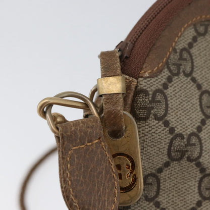 Gucci GUCCI GG Supreme Shoulder Bag PVC Beige Gold Authentic SW2190