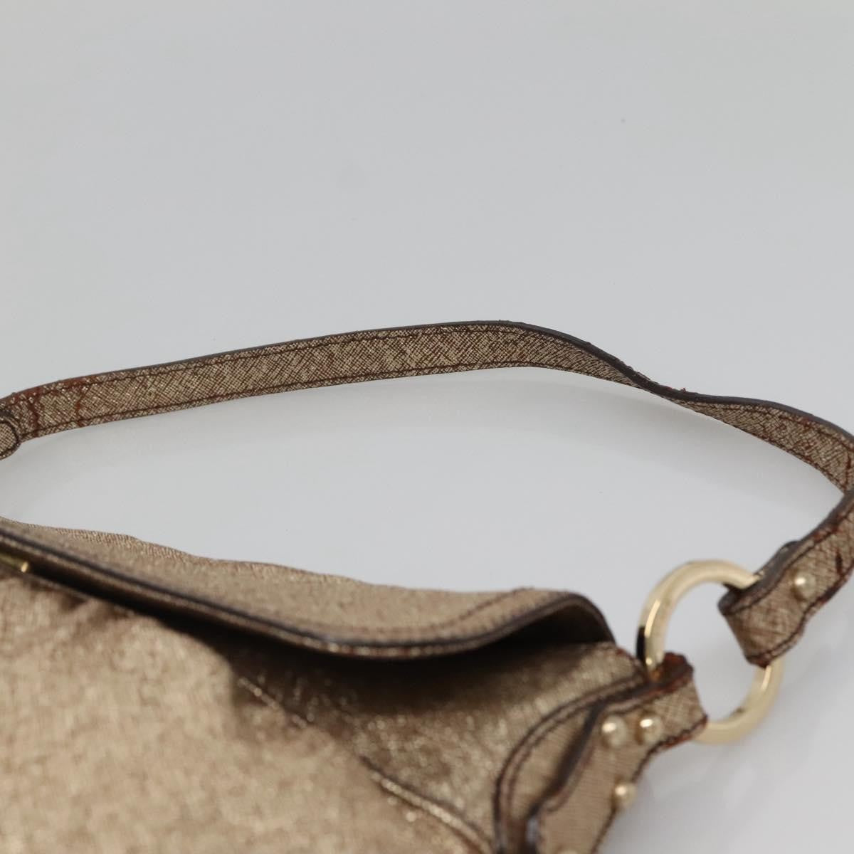 Fendi FENDI Shoulder Bag Leather Gold Authentic ep10421