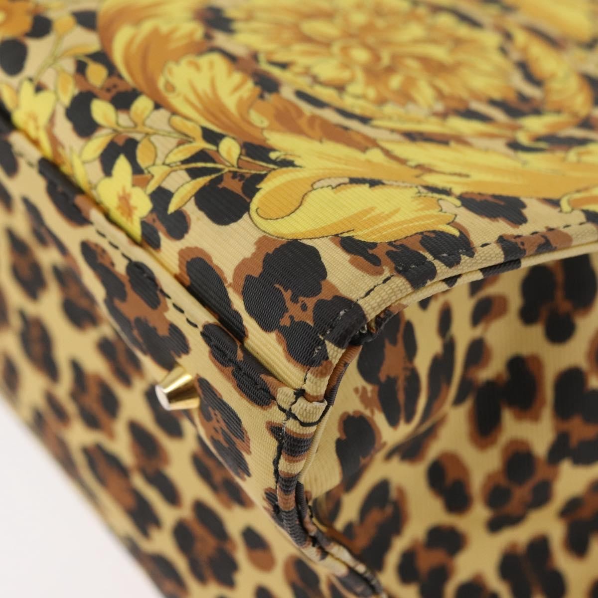 Versace VERSACE Hand Bag PVC Leather Yellow Gold Authentic 177929