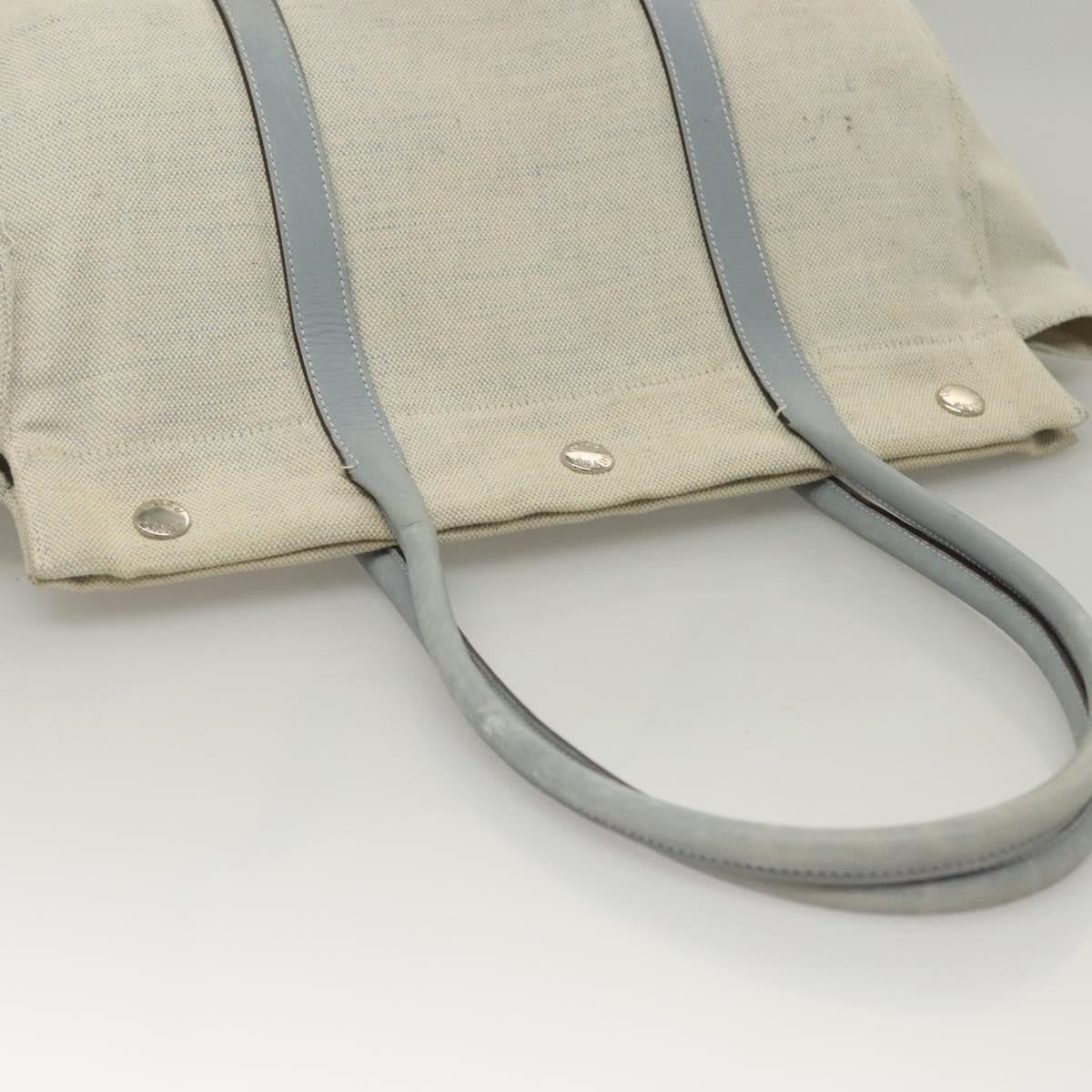 Prada PRADA Tote Bag Canvas Beige Silver Authentic 133386