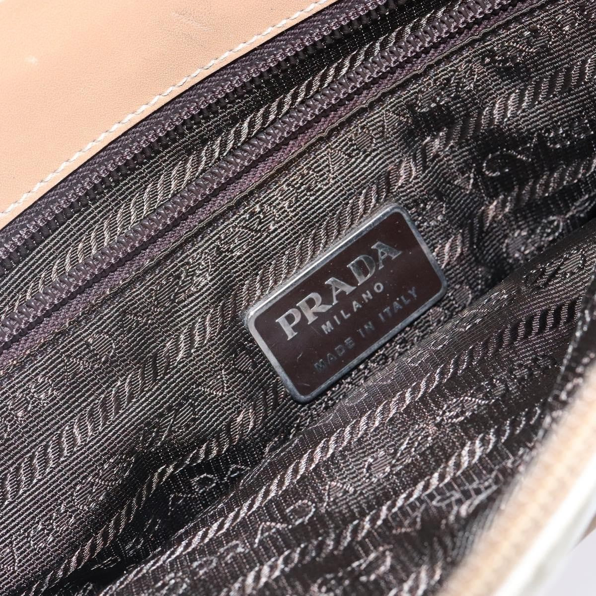 Prada PRADA Shoulder Bag Nylon Leather Beige Authentic bs29050
