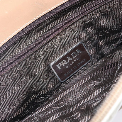 Prada PRADA Shoulder Bag Nylon Leather Beige Authentic bs29050