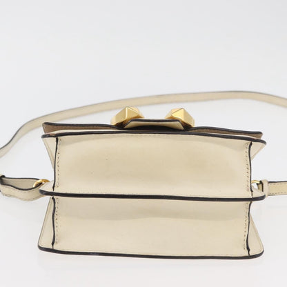 Jimmy Choo Jimmy Choo Shoulder Bag Leather White Gold Authentic BA12336