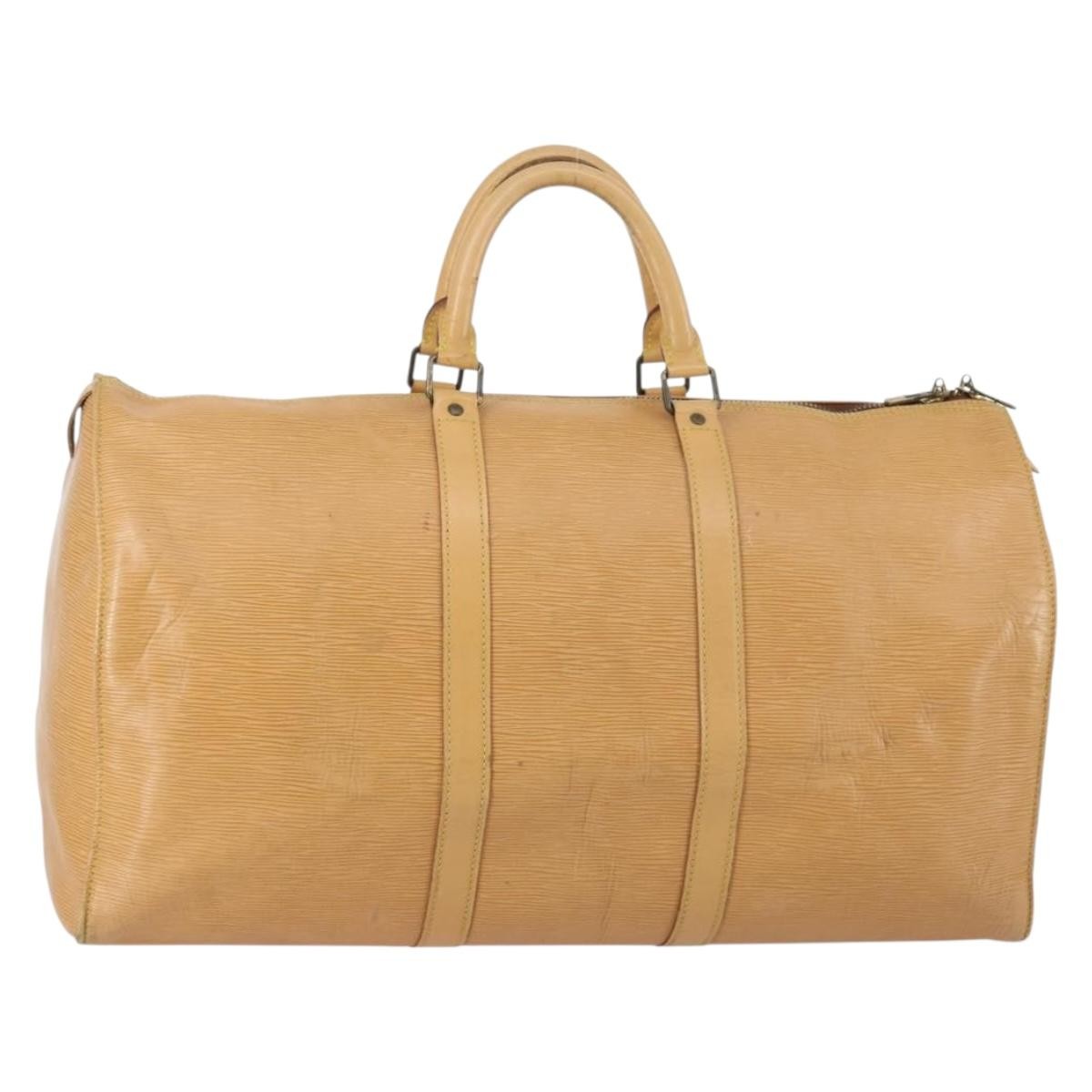 Louis Vuitton LOUIS VUITTON Epi Keepall 50 Boston Bag Beige M42941 LV Authentic hk3136