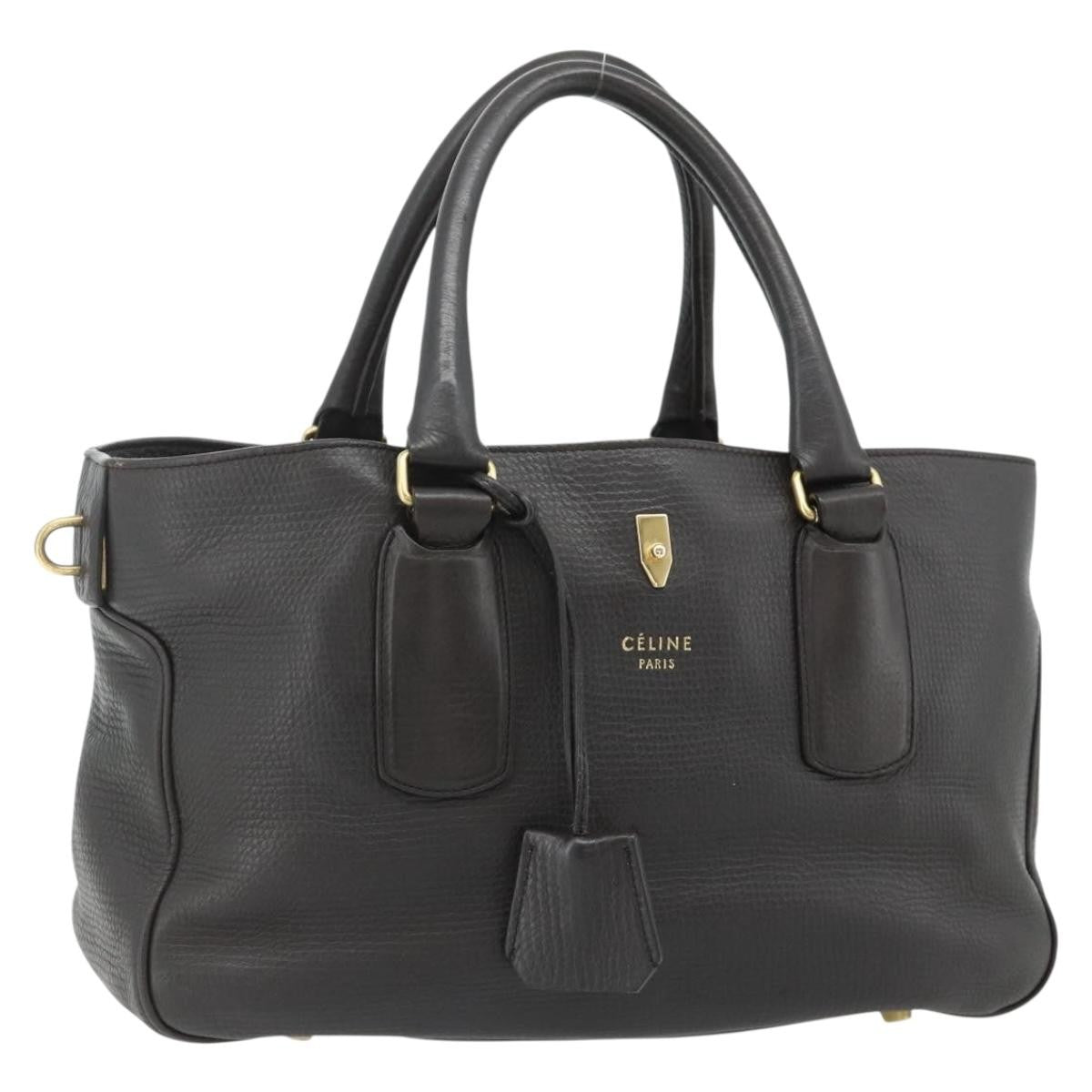 Celine CELINE New Boogie Bag Hand Bag Leather Brown Gold Authentic 179282A