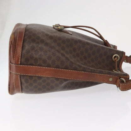 Celine CELINE Macadam Canvas Shoulder Bag PVC Leather Brown Gold Authentic 162040