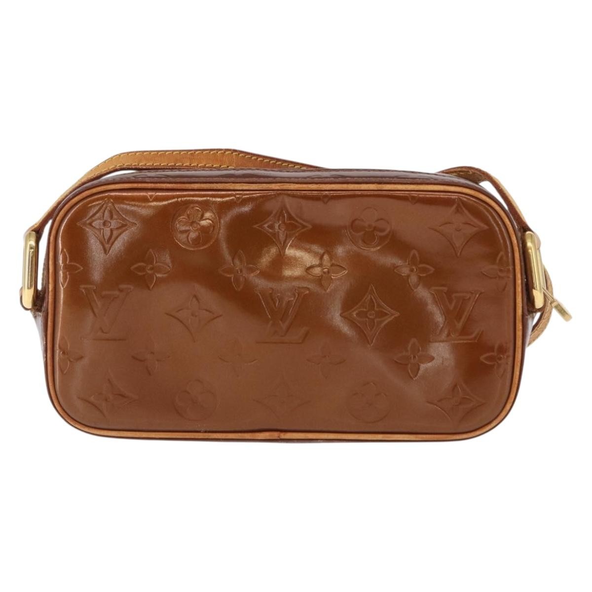 Louis Vuitton LOUIS VUITTON Monogram Vernis Christy MM Shoulder Bag Bronze M91109 Authentic 162684