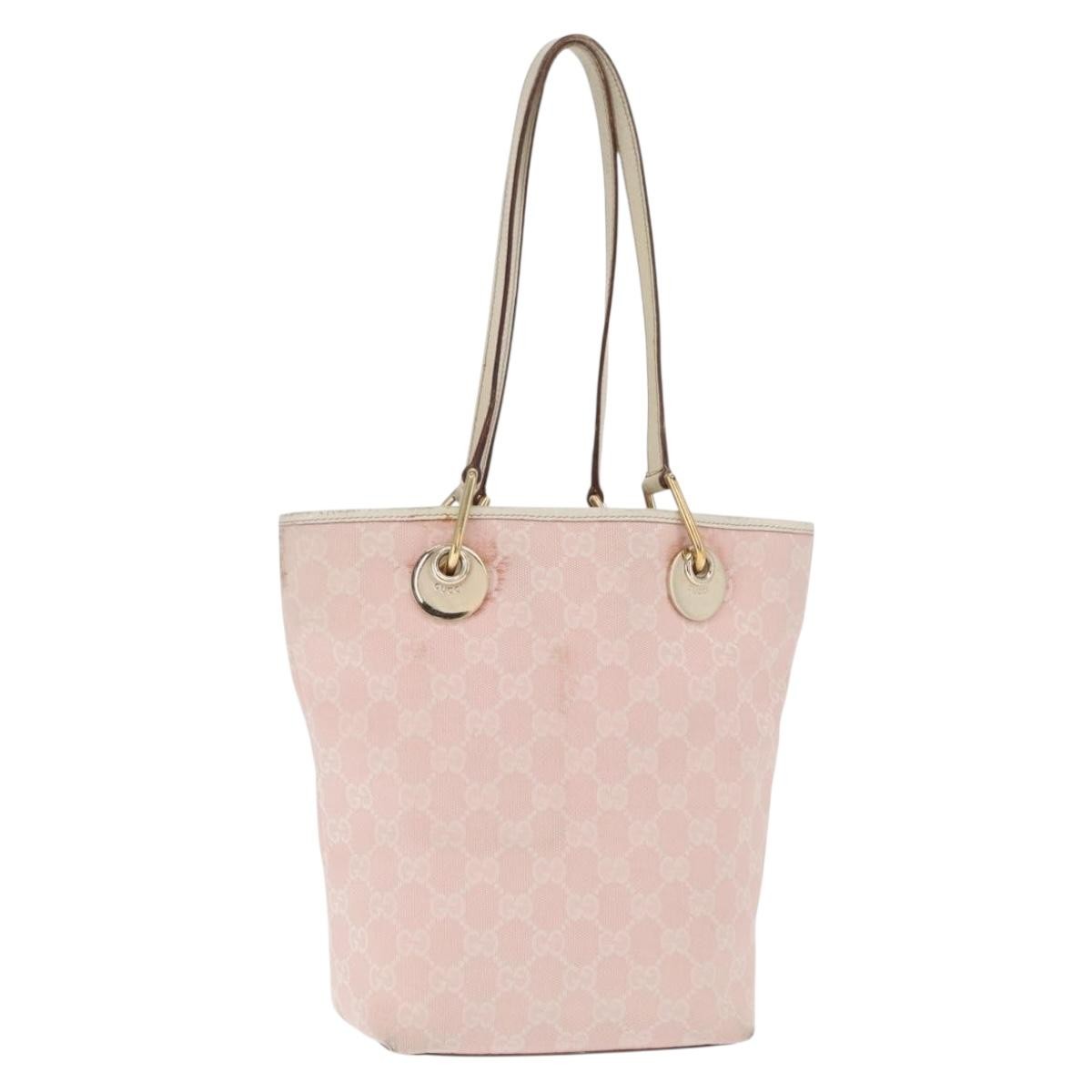 Gucci GUCCI GG Canvas Tote Bag Pink Gold 120840 Authentic 159575