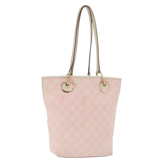Gucci GUCCI GG Canvas Tote Bag Pink Gold 120840 Authentic 159575
