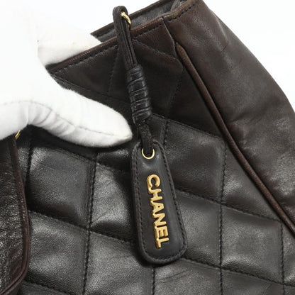 Chanel CHANEL Matelasse Tote Bag Leather Brown Gold CC Authentic bs28459