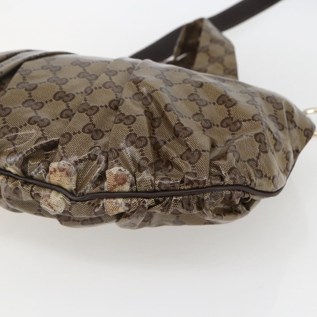 Gucci GUCCI GG Crystal Histeria Bag Coated Canvas 2way Beige Gold 203486 Authentic 154644
