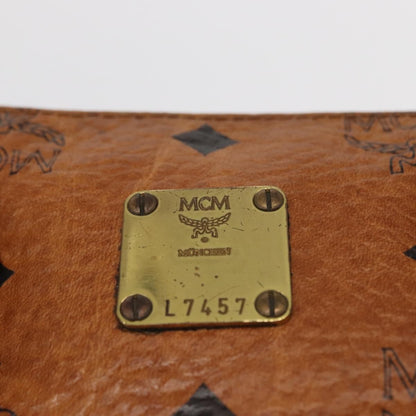 MCM MCM Logogram Vicetos Hand Bag PVC Leather Brown Gold Authentic bs31000