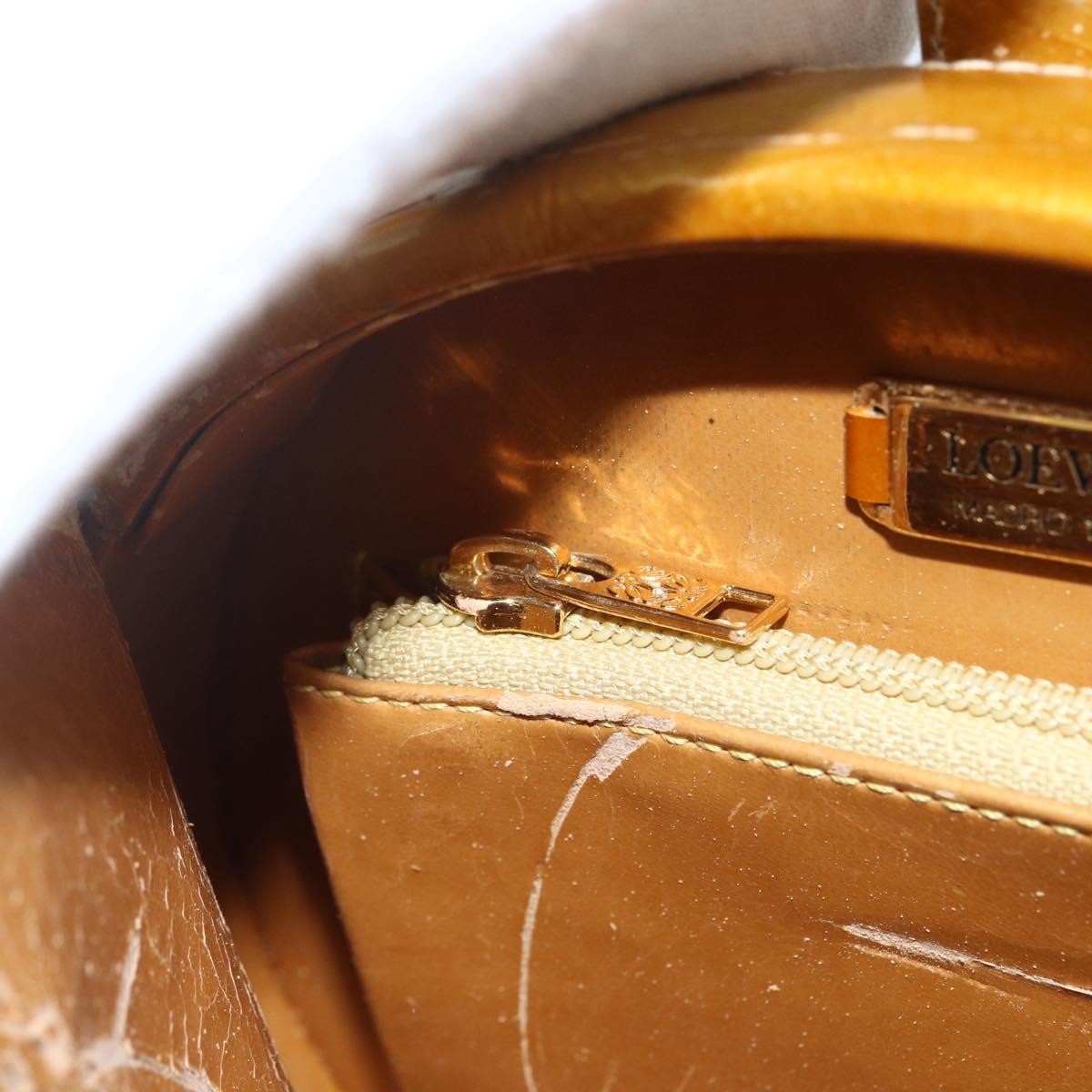 Loewe LOEWE Hand Bag Patent leather 2way Gold Authentic ka527