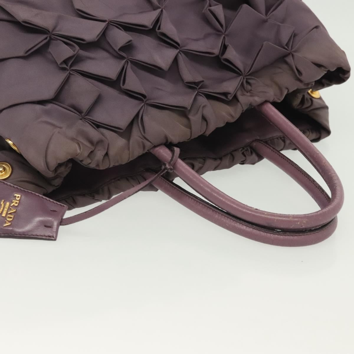 Prada PRADA Hand Bag Nylon Purple Gold Authentic 137586