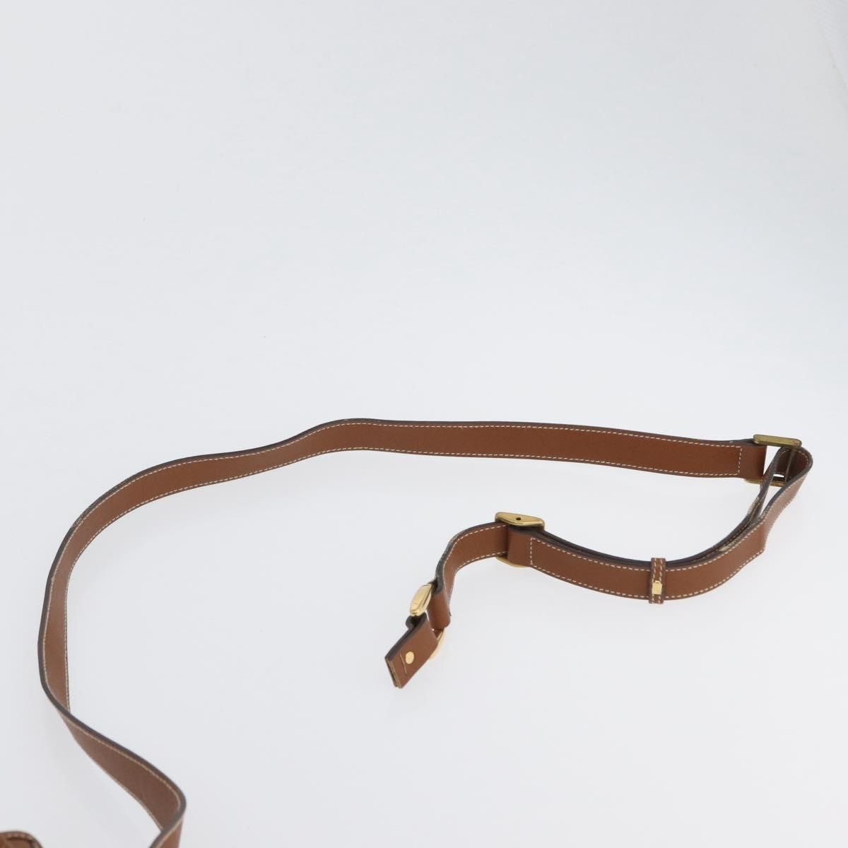 Gucci GUCCI GG Canvas Shoulder Bag Beige Gold Authentic BA10397