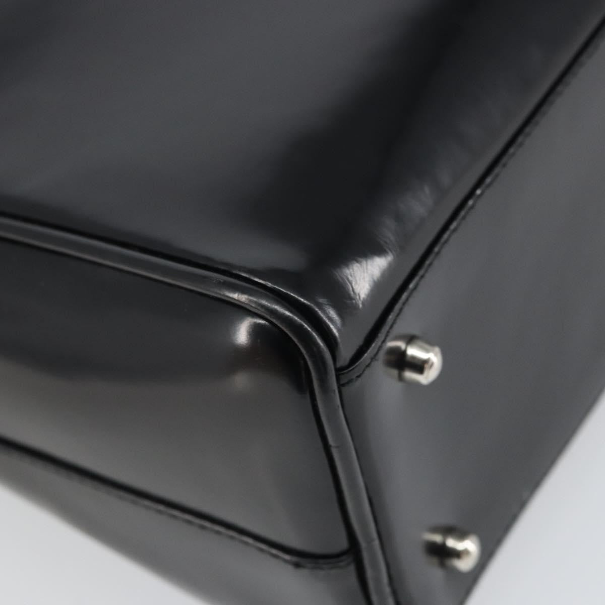 Gucci GUCCI Hand Bag Patent leather Black Silver 000 1274 0505 Authentic ep12647