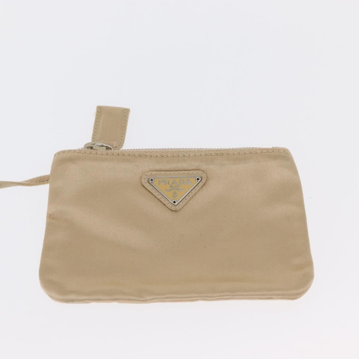 Prada PRADA Hand Bag Satin Beige Authentic 166753