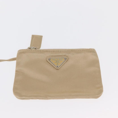 Prada PRADA Hand Bag Satin Beige Authentic 166753