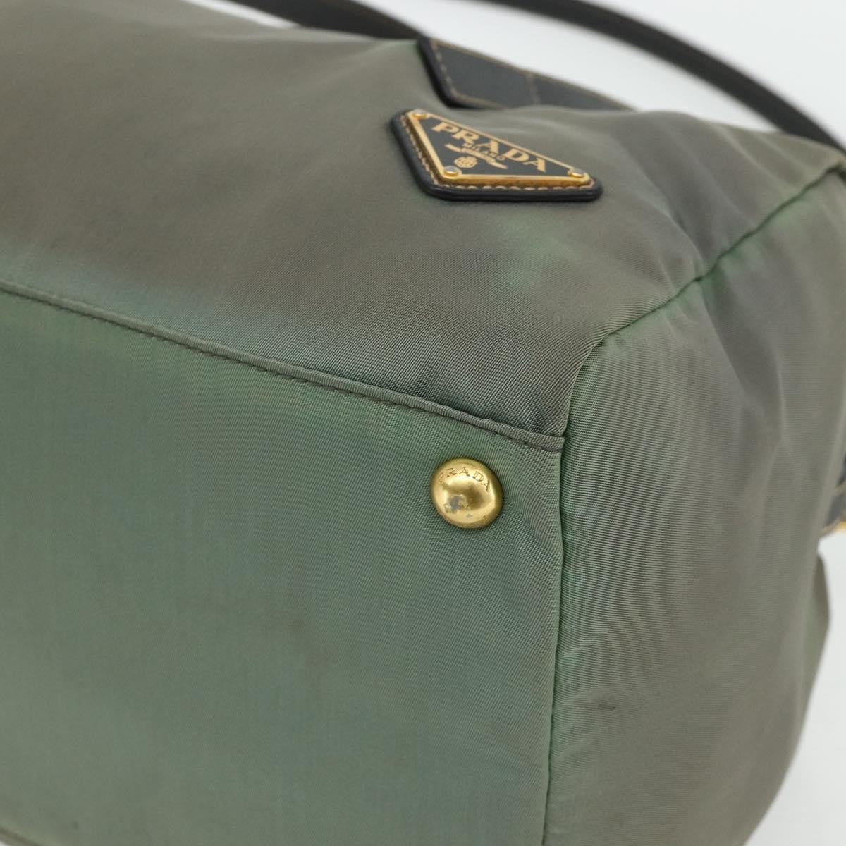 Prada PRADA Shoulder Bag Nylon 2way Green Gold Authentic 176782